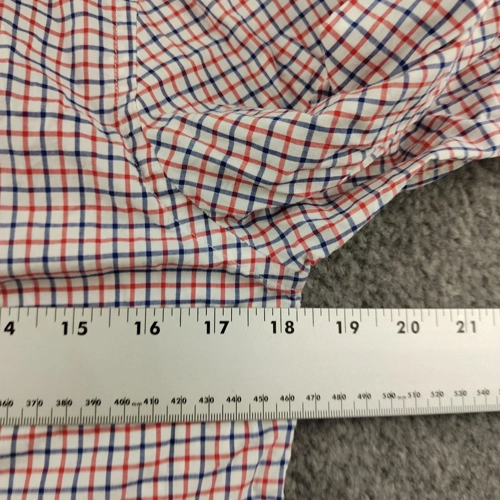 Ralph Lauren Button Up Shirt Red Blue Plaid Size Youth 14-16 Natural Stretch